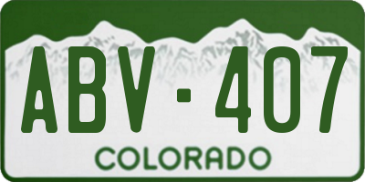CO license plate ABV407