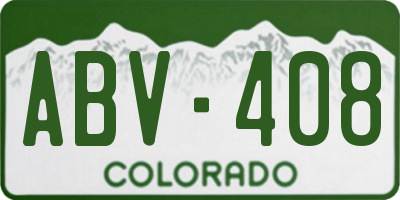 CO license plate ABV408