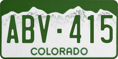 CO license plate ABV415