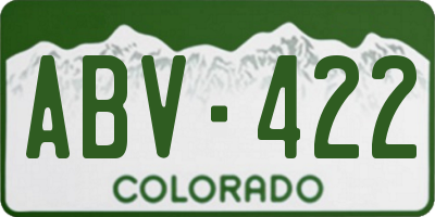 CO license plate ABV422