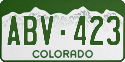 CO license plate ABV423