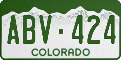 CO license plate ABV424