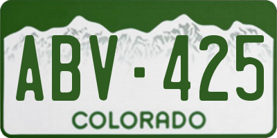 CO license plate ABV425