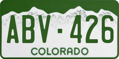 CO license plate ABV426