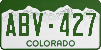 CO license plate ABV427