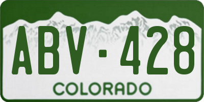 CO license plate ABV428