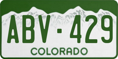 CO license plate ABV429