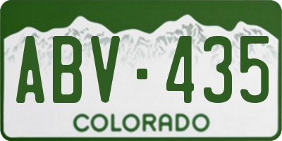 CO license plate ABV435