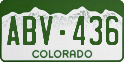 CO license plate ABV436
