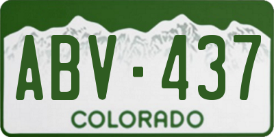 CO license plate ABV437