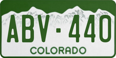 CO license plate ABV440