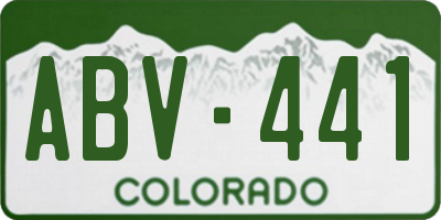 CO license plate ABV441