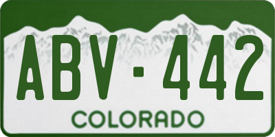 CO license plate ABV442