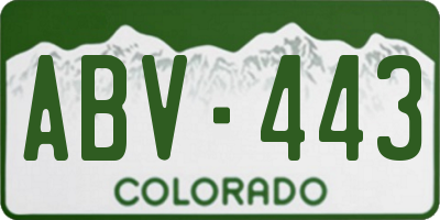 CO license plate ABV443