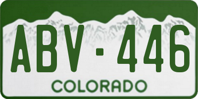 CO license plate ABV446