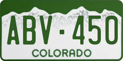 CO license plate ABV450