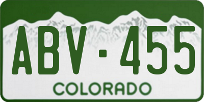 CO license plate ABV455