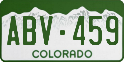 CO license plate ABV459