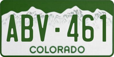 CO license plate ABV461