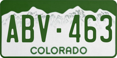 CO license plate ABV463