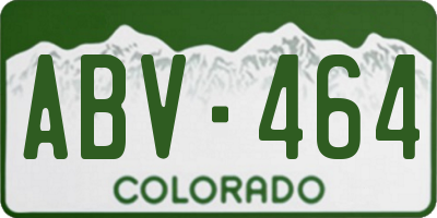 CO license plate ABV464