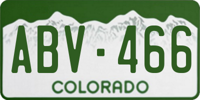 CO license plate ABV466