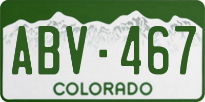 CO license plate ABV467
