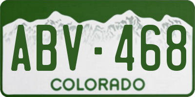 CO license plate ABV468