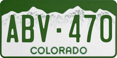 CO license plate ABV470