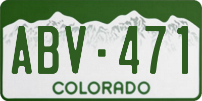 CO license plate ABV471