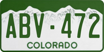 CO license plate ABV472