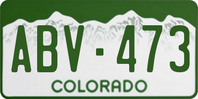 CO license plate ABV473