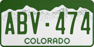 CO license plate ABV474
