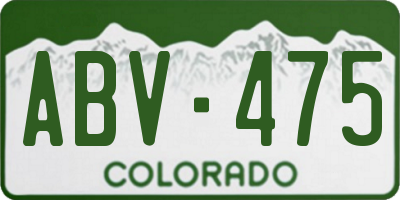 CO license plate ABV475