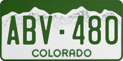 CO license plate ABV480