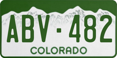CO license plate ABV482