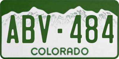 CO license plate ABV484