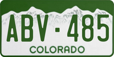 CO license plate ABV485