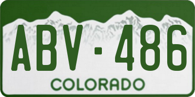 CO license plate ABV486