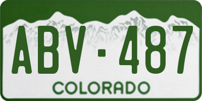 CO license plate ABV487