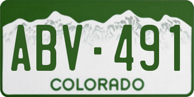 CO license plate ABV491