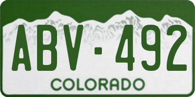 CO license plate ABV492