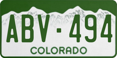 CO license plate ABV494
