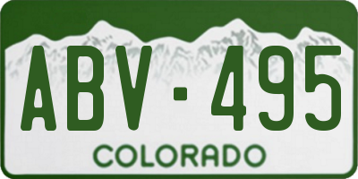 CO license plate ABV495