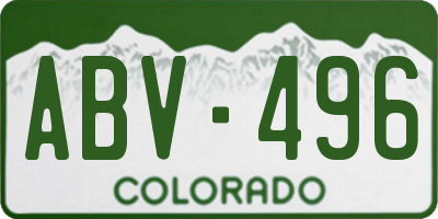 CO license plate ABV496
