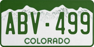 CO license plate ABV499