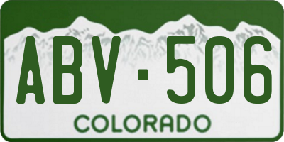 CO license plate ABV506
