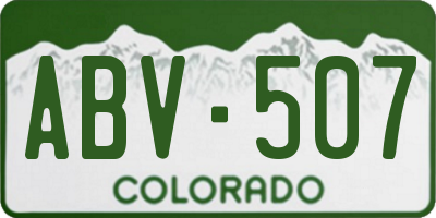 CO license plate ABV507