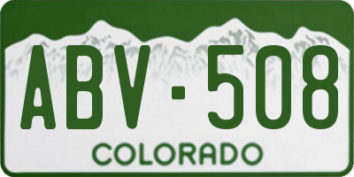 CO license plate ABV508