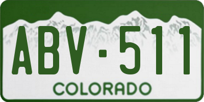 CO license plate ABV511